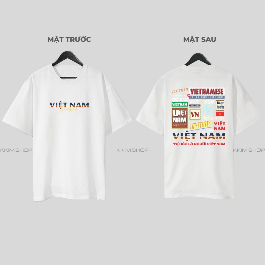 Áo thun tay lỡ VIỆT NAM, Áo phông 63 tỉnh thành Form rộng oversize, chất liệu Cotton KKIMSHOP