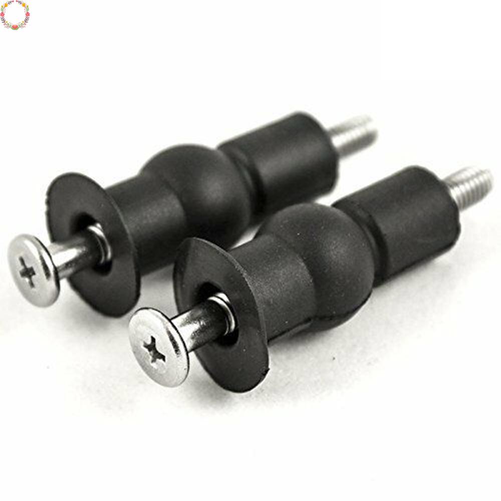 Bộ 3 cặp ốc vít cố định nắp bồn cầu bằng cao su màu đen / bạc tiện lợi