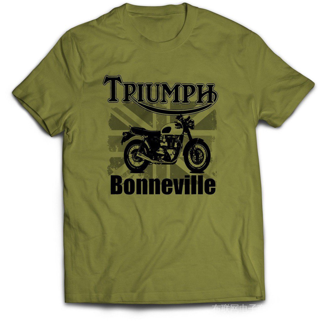 Áo Thun Nam Màu Xanh Lá Quân Đội Triumph Bonneville