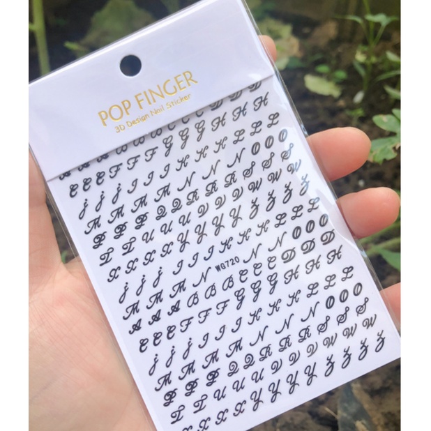 Sticker chữ cái trang trí nail