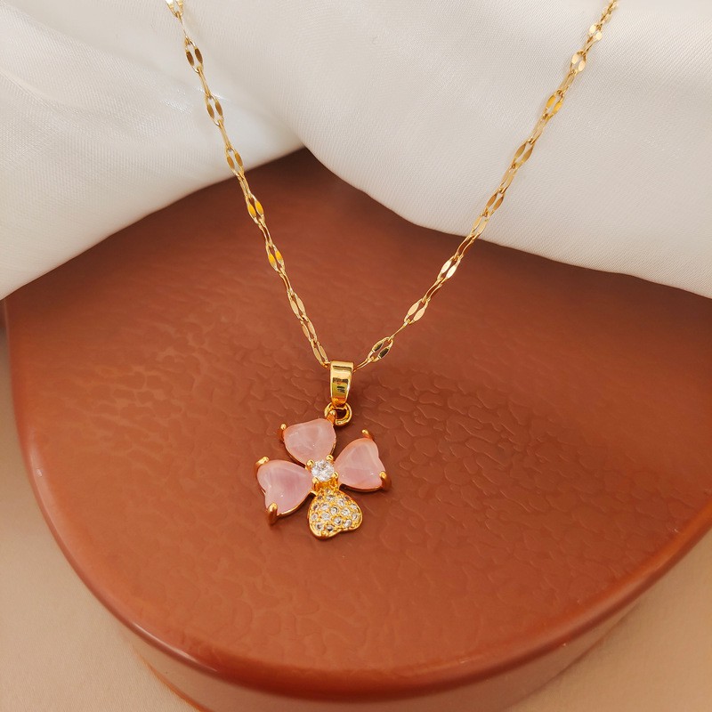 Vòng cổ mặt hình cỏ 4 lá thời trang xinh xắn cho nữ