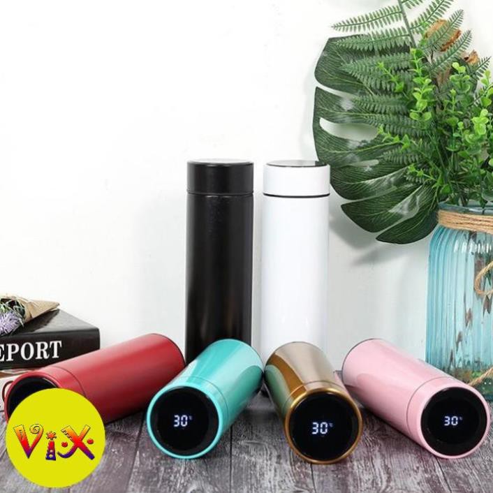 VixShop Bình giữ nhiệt 500ml có màn hình hiển thị nhiệt độ-giữ nước nóng,lạnh - pin năng lượng mặt trời