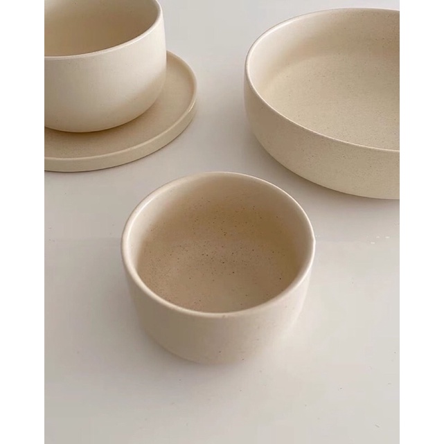 Clip tự quay - Set Tô đĩa men tiêu gốm matte cao cấp, bảng màu pastel Hàn Quốc BONMI