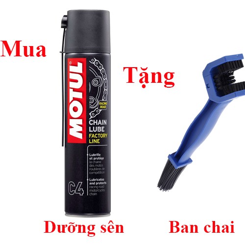 Combo Dưỡng Sên Motul C4 Kèm Bàn Chải 400ml