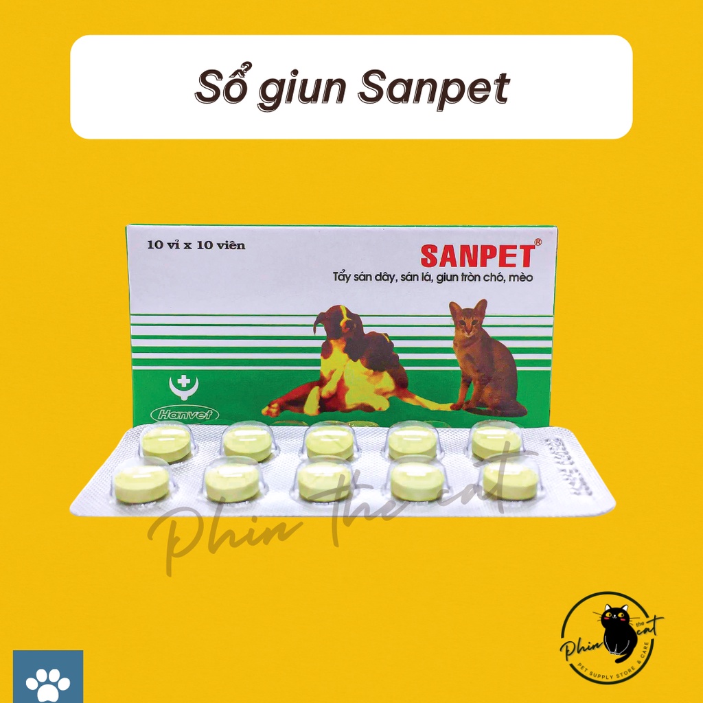 [CHÍNH HÃNG] HANVET sổ giun sán cho chó mèo (5kg/viên) | phinthecat