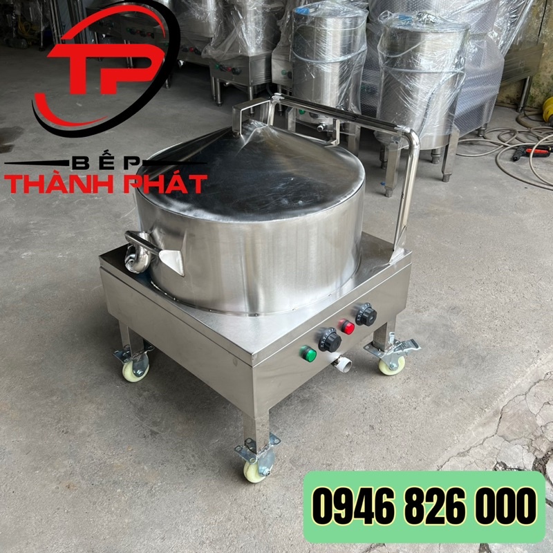 Nồi Tráng Bánh Cuốn Có Bánh Xe Tay Đẩy