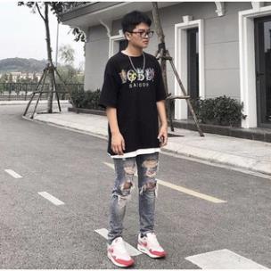 Áo thun Unisex tay lỡ BOBUIform rộng dáng dài (v97)