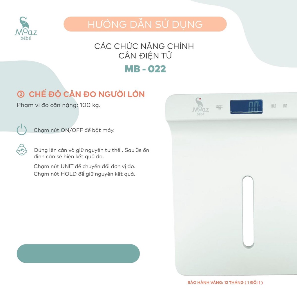 Cân điện tử thông minh Moaz BéBé MB-022