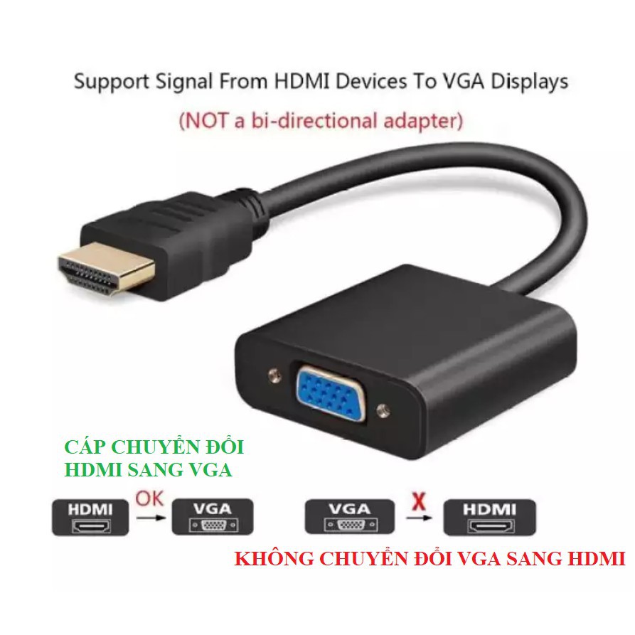 Cáp chuyển đổi HDMI sang VGA FULL HD 1080P - Cáp Displayport mini ra VGA - Cáp Displayport mini ra HDMI