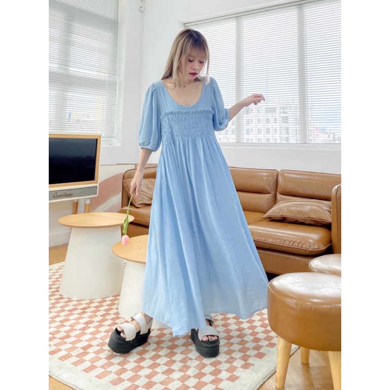 Lyra Dress - Đầm xòe 2 lớp xanh pastel - Remmus.vn