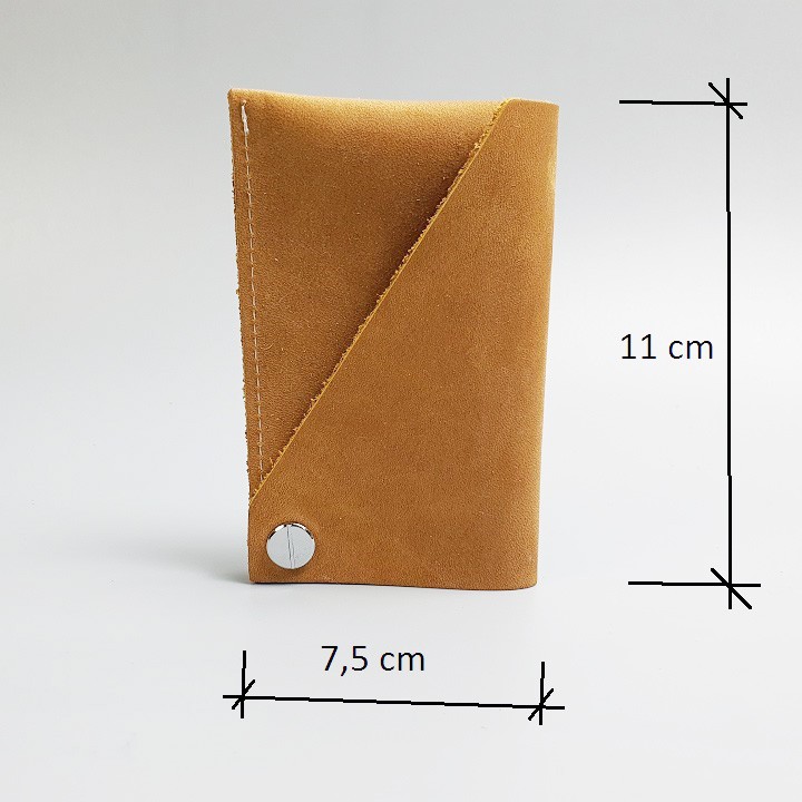 Ví card da bò sáp; Ví thẻ nam nữ da bò thật MN119VB   - 100% da bò thật, BH 3 năm