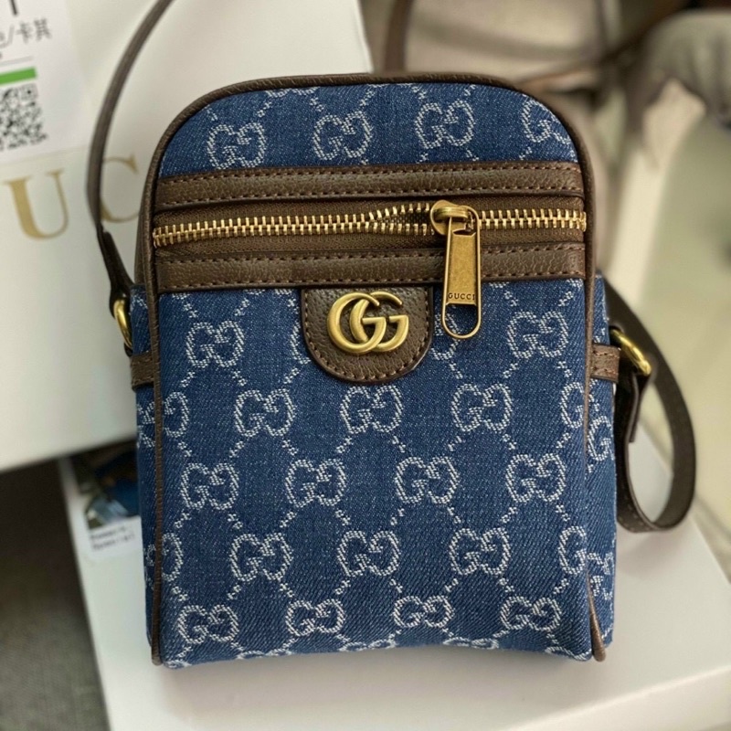 Túi xách nữ  𝑭𝑹𝑬𝑬𝑺𝑯𝑰𝑷  Túi đeo chéo Gucci sách tay có 2 ngăn đựng tiền,điện thoại  TSN 9087