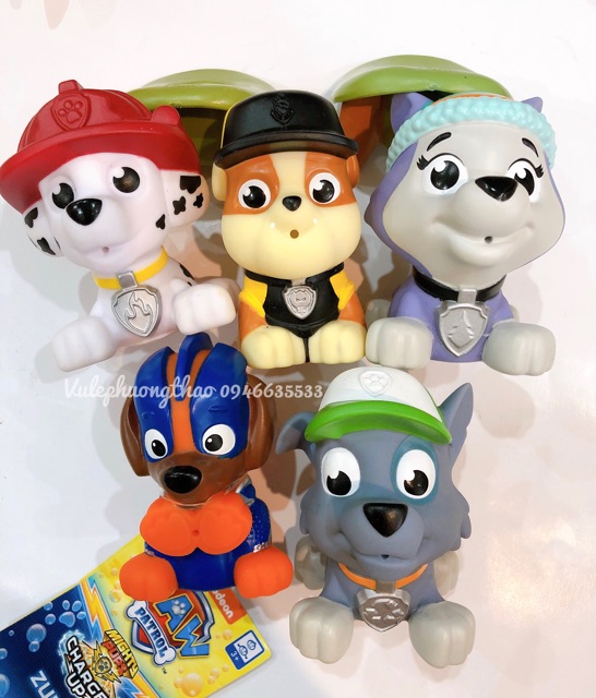 Set 10 chó cứu hộ Paw Patrol phun nước (ko trùng)