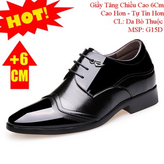 HÀNG NHẬP - GIÀY TĂNG CHIỀU CAO DA BÒ THẬT - TĂNG 6CM - G16