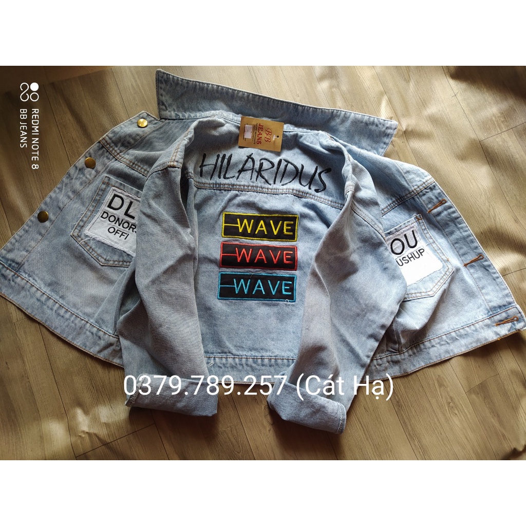Áo khoác jean nữ WAVE Like cao cấp form 40-58kg Panda.