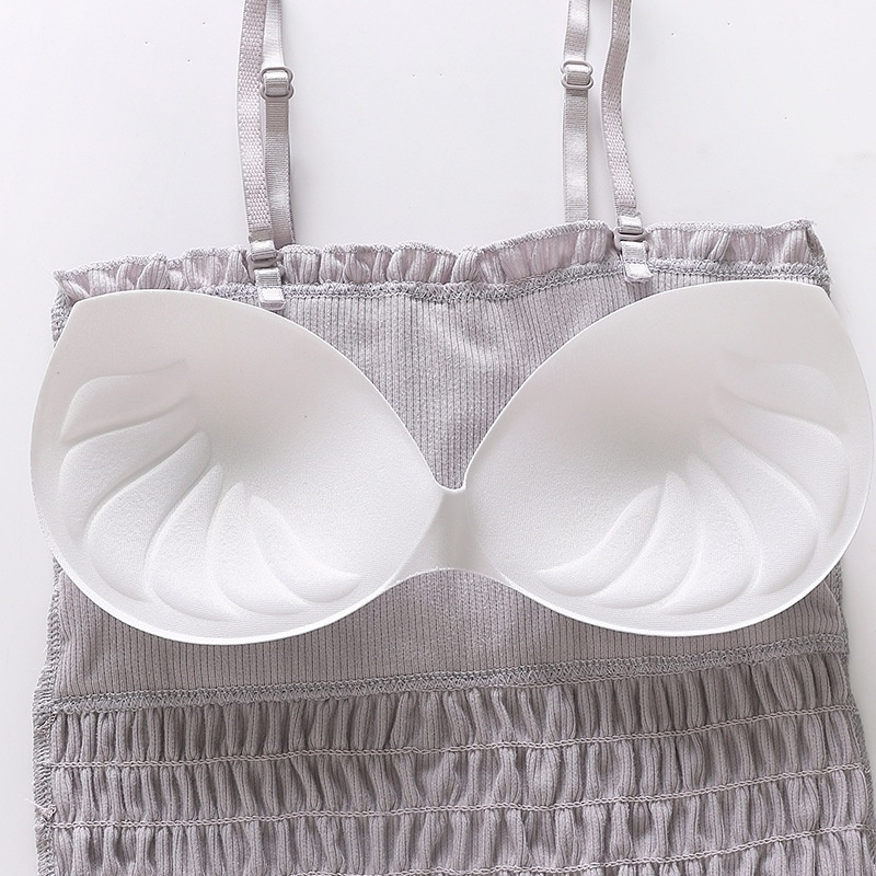 Áo bra nữ nhún dáng lửng - Bra 2 Dây kèm mút mỏng - Áo ngực thể thao VALICA B6843