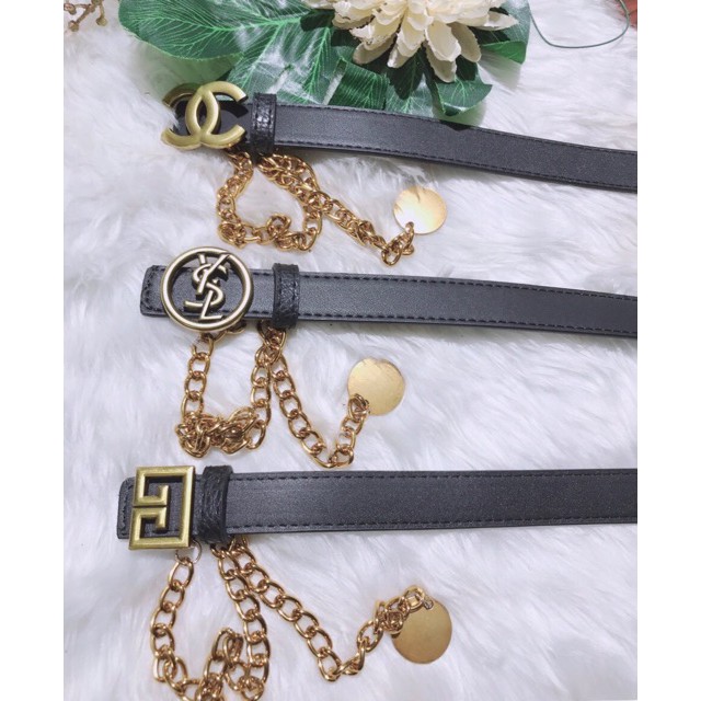 Dây thắt lưng, belt váy xích phối trang phục đẹp xuất sắc