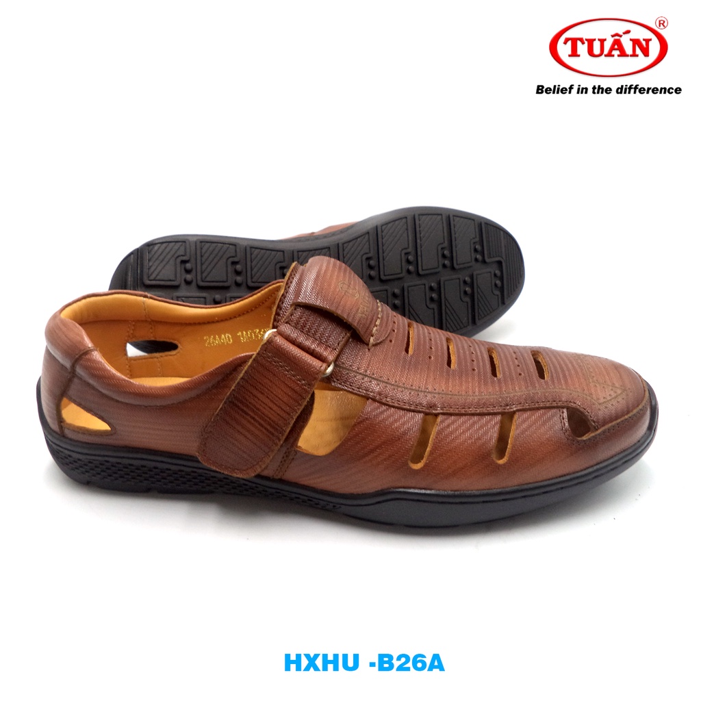 Giày da nam giày rọ quai da bò thương hiệu Tuấn HXHU-26A