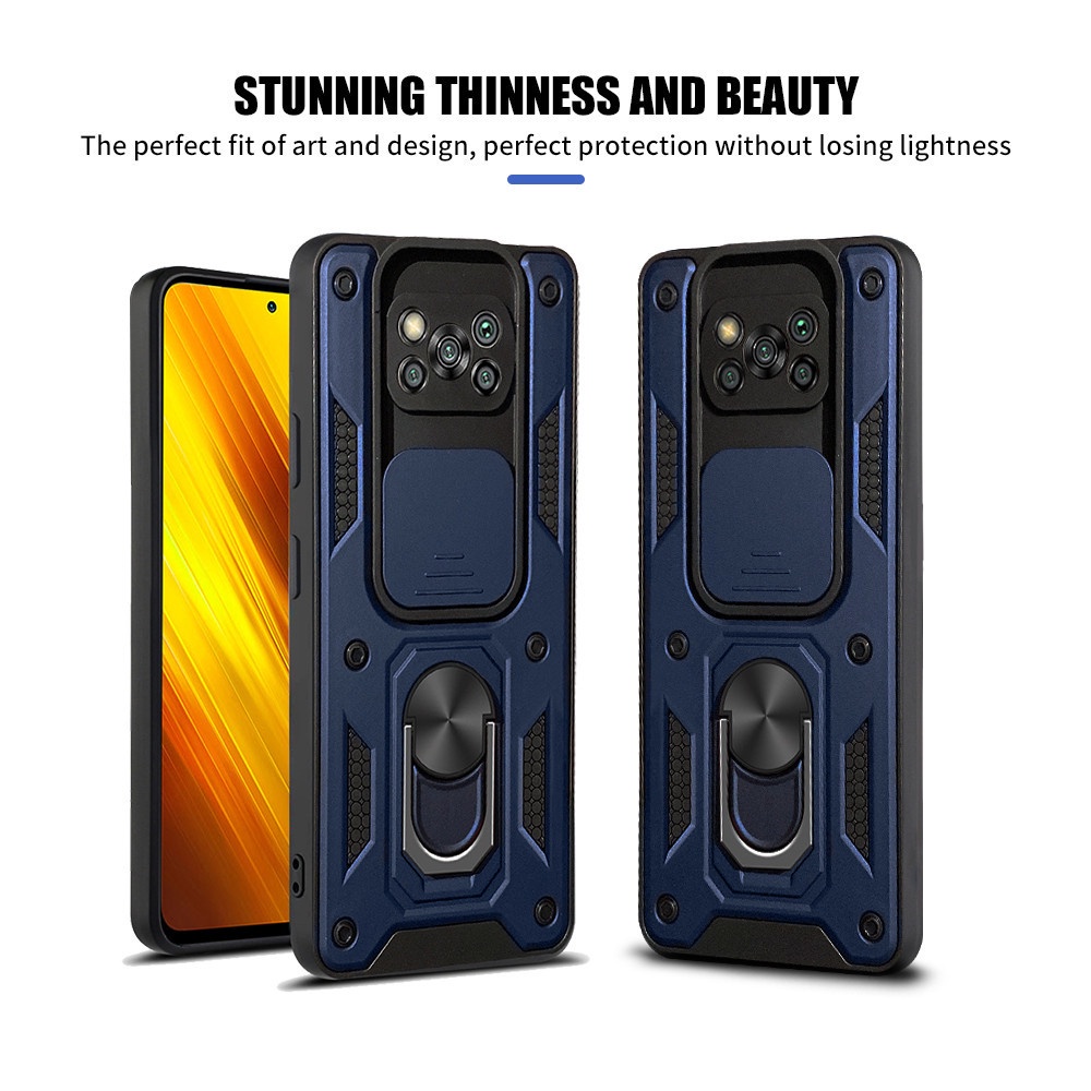 Ốp điện thoại chống sốc có nhẫn đỡ nam châm cho Xiaomi Pocophone Poco X3 Pro NFC