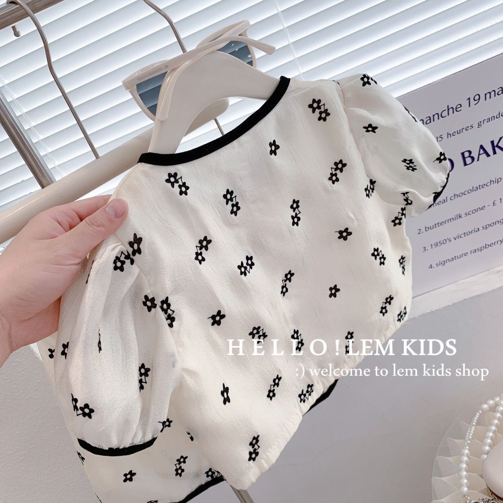 Bộ Trang Phục Gồm Áo Tay Ngắn Và Chân Váy Phong Cách Hàn Quốc Thời Trang Mùa Hè Hàng Mới Dành Cho Bé Gái 2022