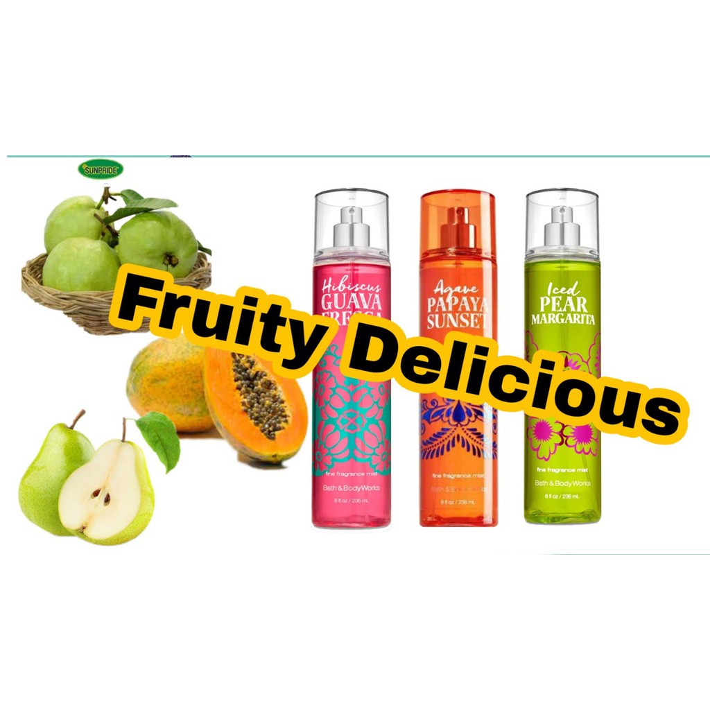 🍐FRUITY | Xịt Thơm Toàn Thân Bath & Body Works Mist - Hibiscus Guava Fresca | Iced Pear Margarita | Agave Papaya Sunset