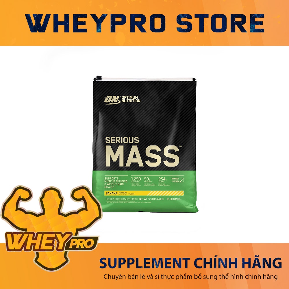 Optimum Nutrition Serious Mass Gainer, Sữa tăng cân nhanh On Serious Mass, bổ sung vitamin khoáng chất, 12 lbs