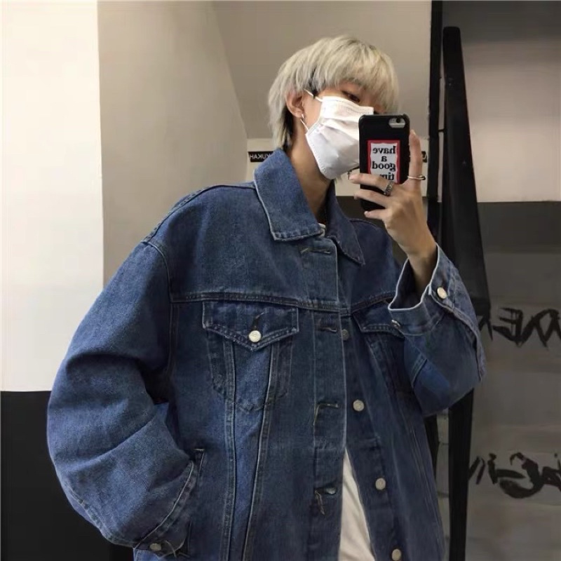 ÁO KHOÁC JEANS TRƠN 3 MÀU UNISEX ( có hình chụp thật )