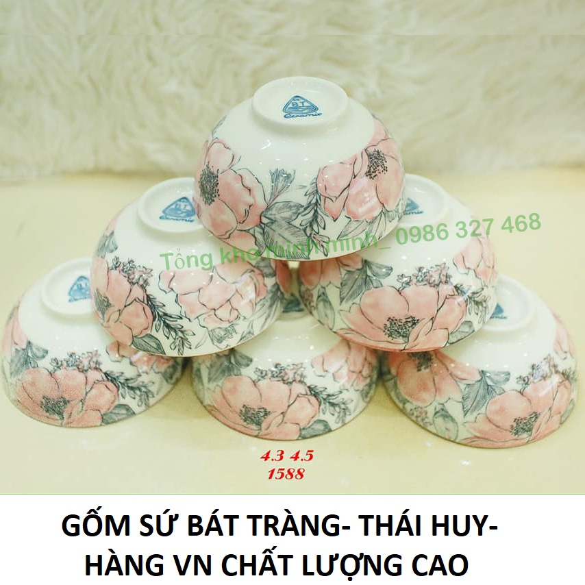 Bộ Bát Đĩa Sứ Bát Tràng-Thái Huy- Đủ Chuẩn 1 Mâm Loại 1- Men Dầy Dặn-Sáng Bóng-Họa Tiết Đẹp- Giao Hàng An Toàn Toàn Quốc