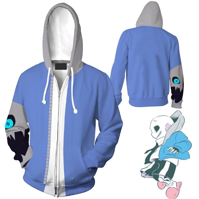 Áo Khoác Hoodie Khóa Kéo Hóa Trang Nhân Vật Game Undertale Sans 3D