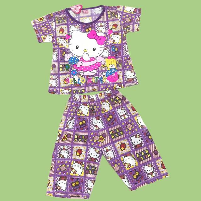 Bộ Đồ Ngủ Pijama In Hình Hello Kitty Dễ Thương Cho Bé Từ 10-12 Tuổi