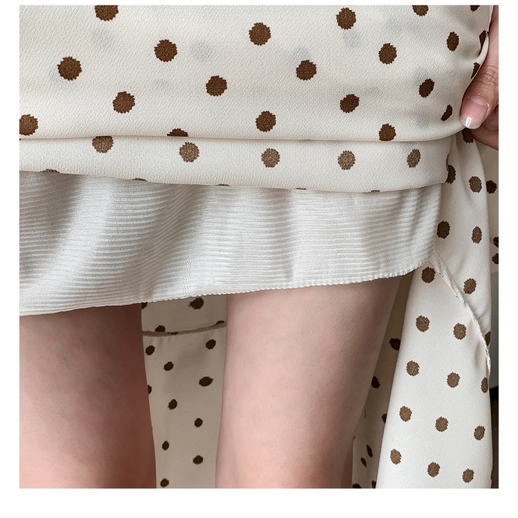 Chân Váy Đuôi Cá Dài Qua Gối Eo Cao Co Giãn Họa Tiết Chấm Bi Thời Trang Mùa Xuân Mới 2023