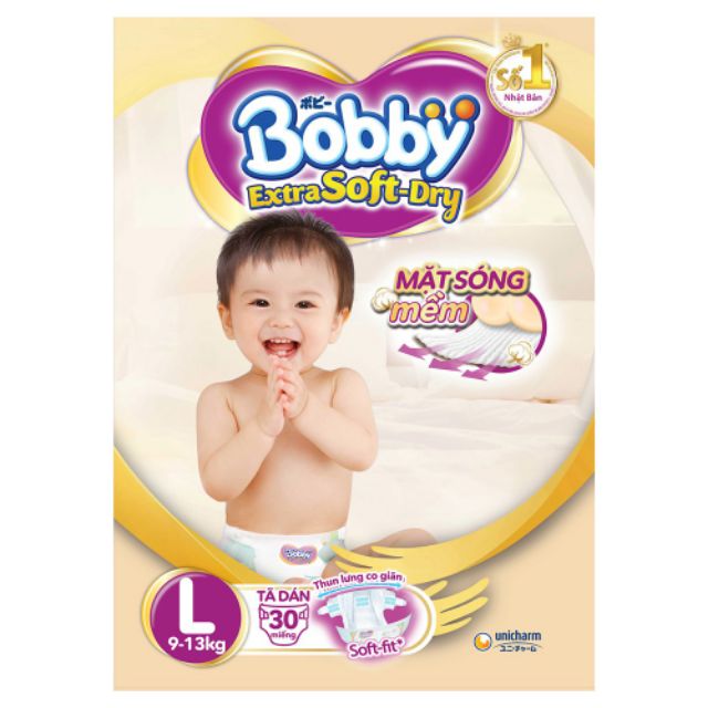 Tã dán Bobby Extra Soft Dry M34/L30