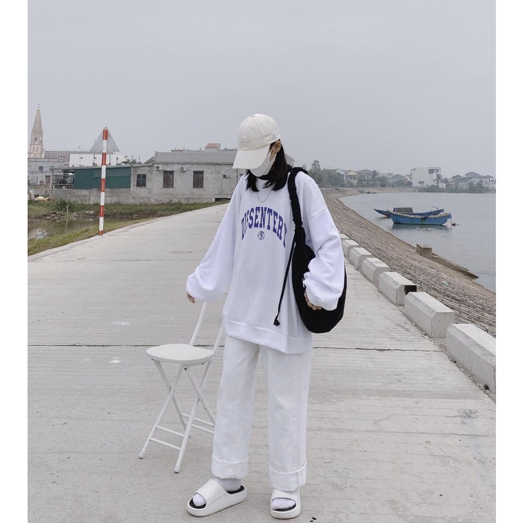 Áo Nỉ Nữ DISSENTERY Form Rộng   - Sweater Dáng Rộng Tay Bồng, Cá tính phong cách Hàn Quốc - HANHAN SHOP | WebRaoVat - webraovat.net.vn