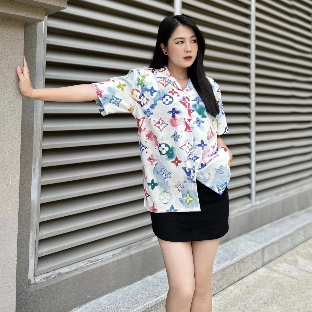 Áo Sơ Mi L.V Chất Thun Thoáng Mát, Hàng Xuất Xịn.