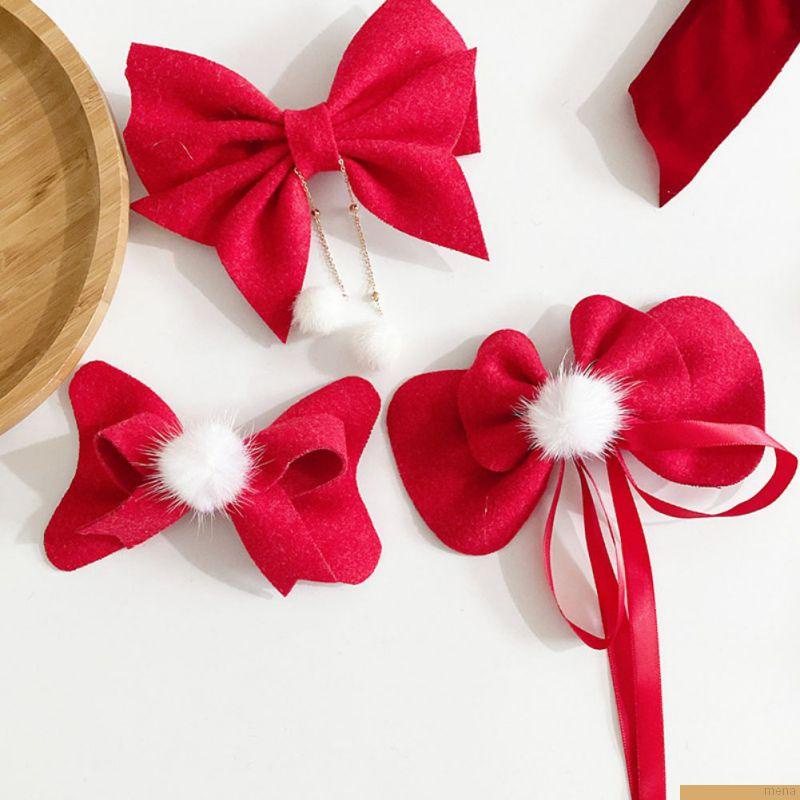 Kẹp tóc phối nơ đỏ xinh xắn chất lượng cao