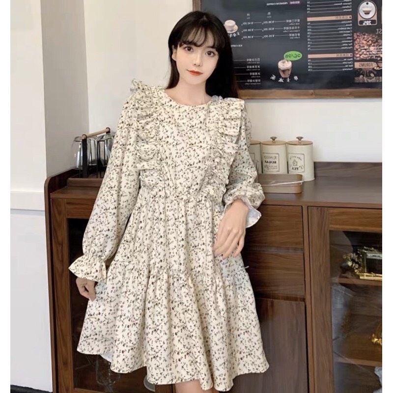 [Quà tặng là chun tóc nữ tính nhiều màu dai dẻo đàn hồi] Váy đầm babydoll hoa nhí viền bèo Lucy Outfit thiết kế bbd | BigBuy360 - bigbuy360.vn