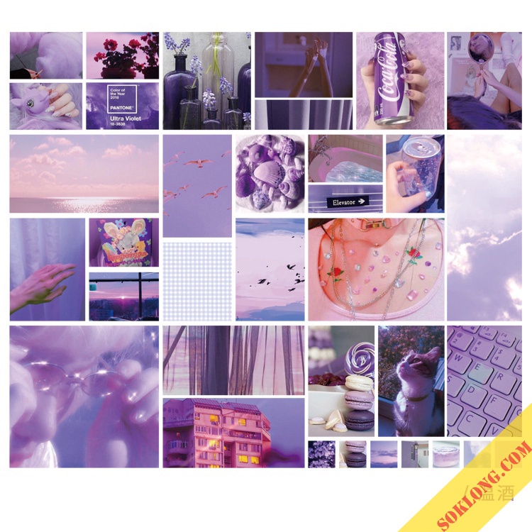 Bộ 70 Sticker ảnh dán Postcard retro STI02 nhiều màu trang trí sổ Bullet journal, album