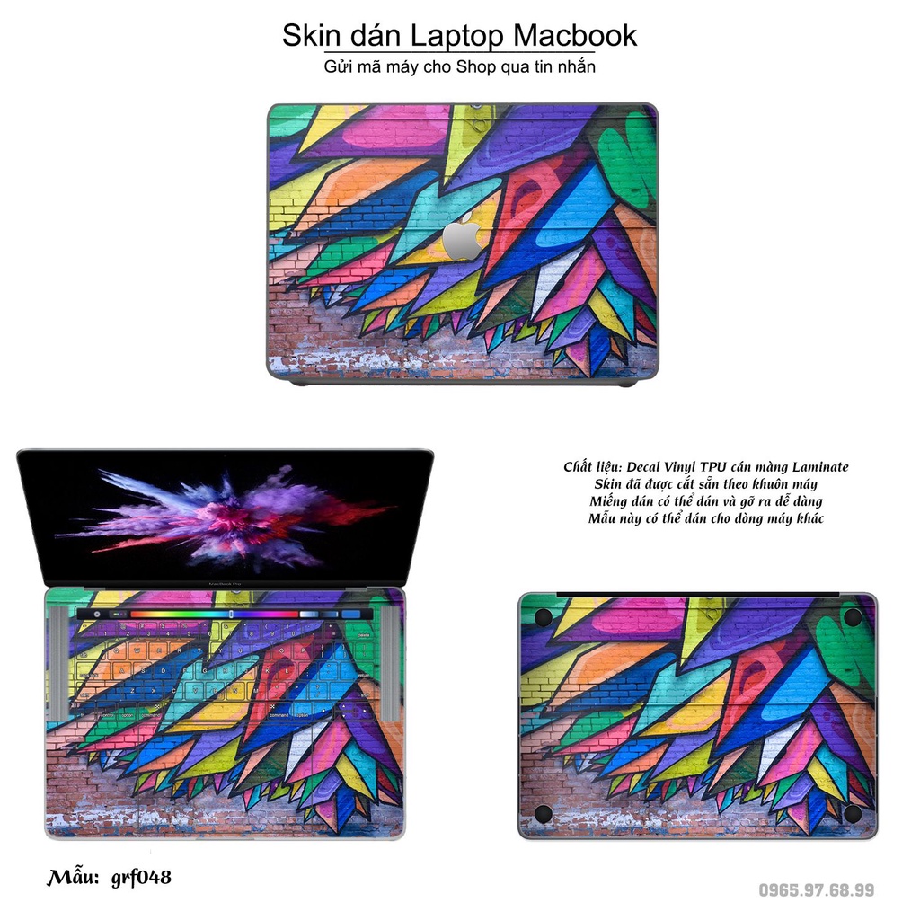 Skin dán Macbook mẫu nghệ thuật graffiti (đã cắt sẵn, inbox mã máy cho shop)