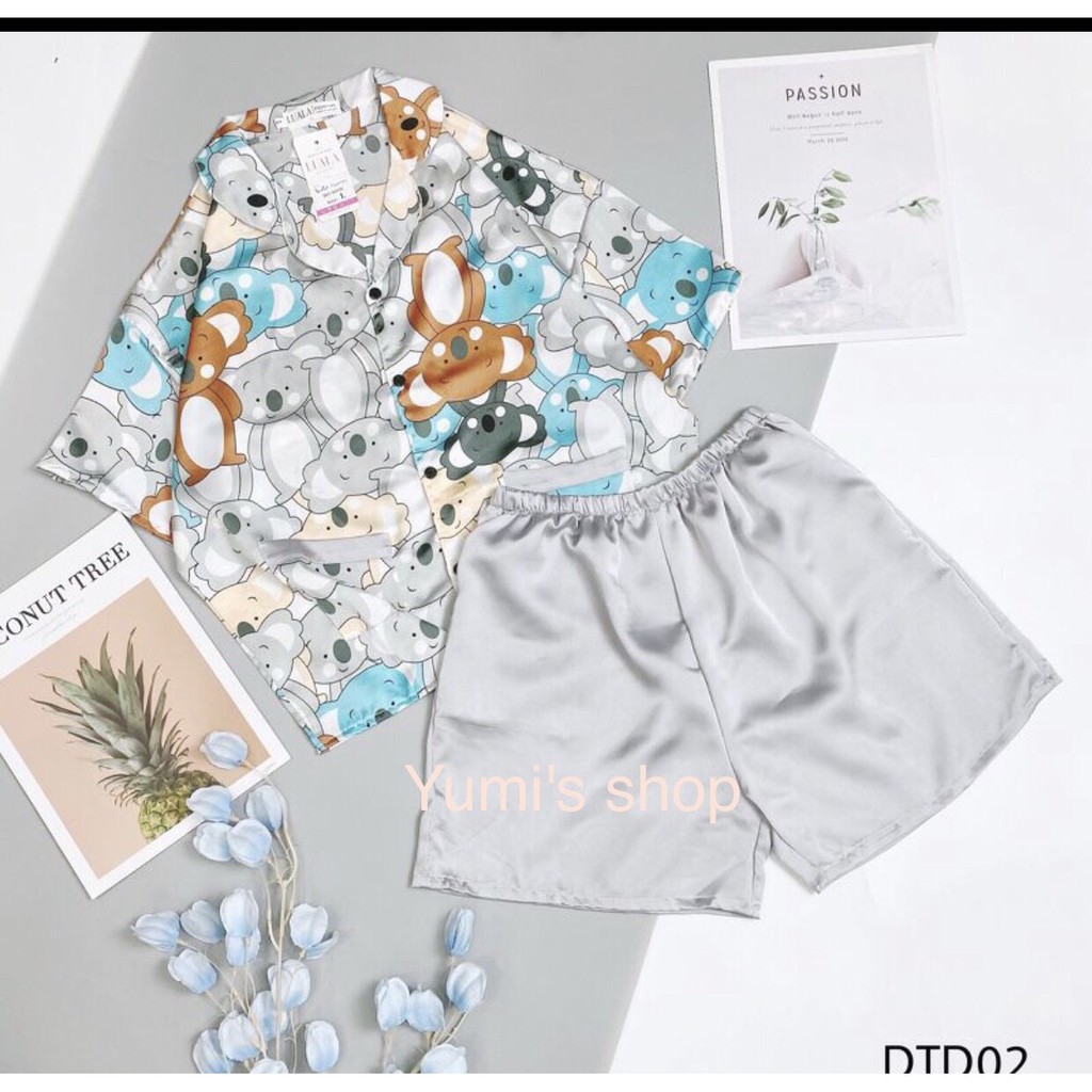 Siêu sale cuối năm lên đến 50% - Pijama cộc ngắn vải satin cao cấp