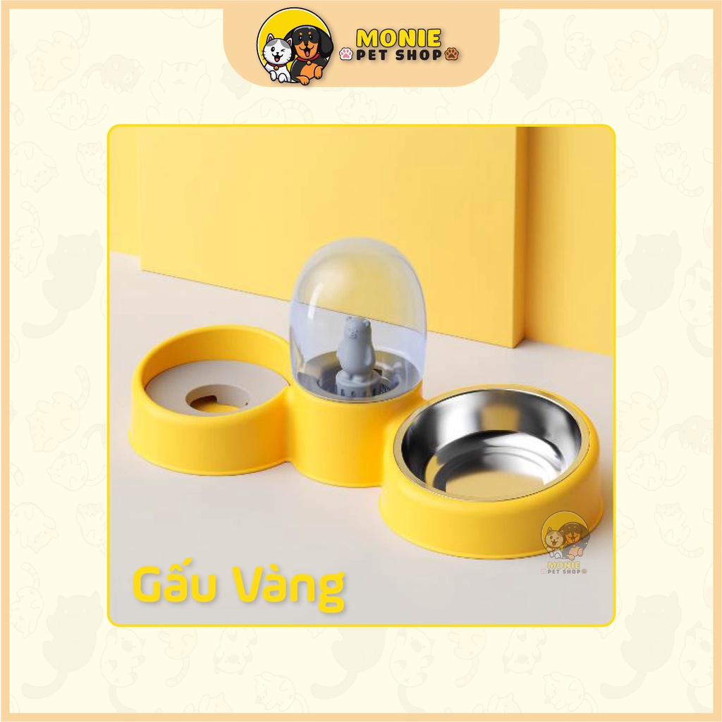 [Hỏa tốc] Bát/chén ăn đôi cho chó mèo gắn bình nước tự động