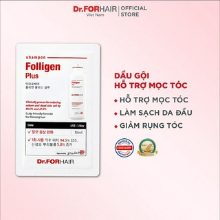 Gói dầu gội đầu giảm rụng tóc, làm sạch dầu nhờn và gàu trên da đầu của Dr.FORHAIR Hàn Quốc Folligen Plus 10ml