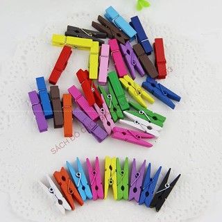 Combo 10 kẹp gỗ màu loại to 7cm