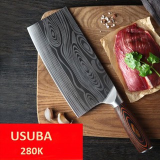 Dao bếp thái chặt không rỉ xịn,bản rộng,mặt dao dập chìm hoa văn,thiết kế nhật -TOPCOMSHOP hàng chính hãng-DT117k