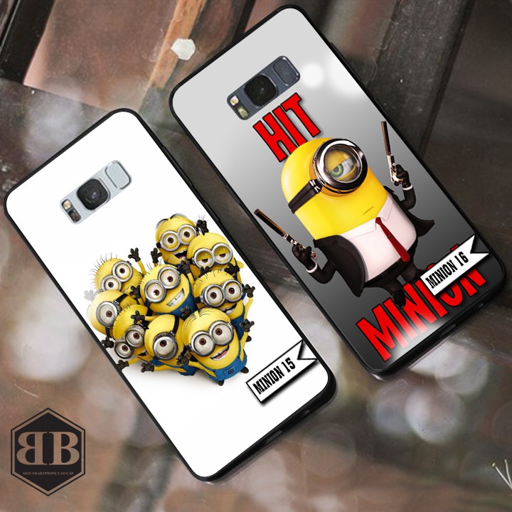 Ốp lưng kính cường lực Samsung Galaxy S8 / S8 Plus ( S8+ ) hình minion