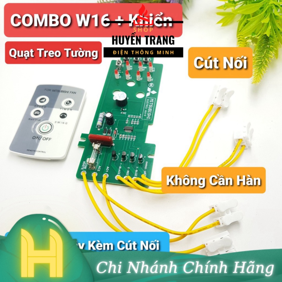 Mạch Quạt Treo Tường Mitsubishi W16 Hàn Sẵn Dây W16RT Bo Quạt Từ Xa Mitsu Mạch Quạt Điều Khiển Từ Xa