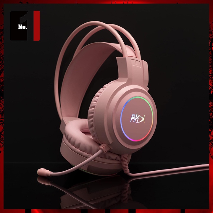 Tai Nghe Headphone Gaming Chụp Tai RKX 7.1 Led RGB Tai Nghe Máy Tính Laptop Nghe Nhạc Có Dây Hỗ Trợ Mic