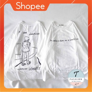 🎎𝐓𝐞̂́𝐭 𝟐𝟎𝟐𝟏🎎 Áo thun tay lỡ Unisex - Áo thun form rộng in hình Cô Gái Lonely