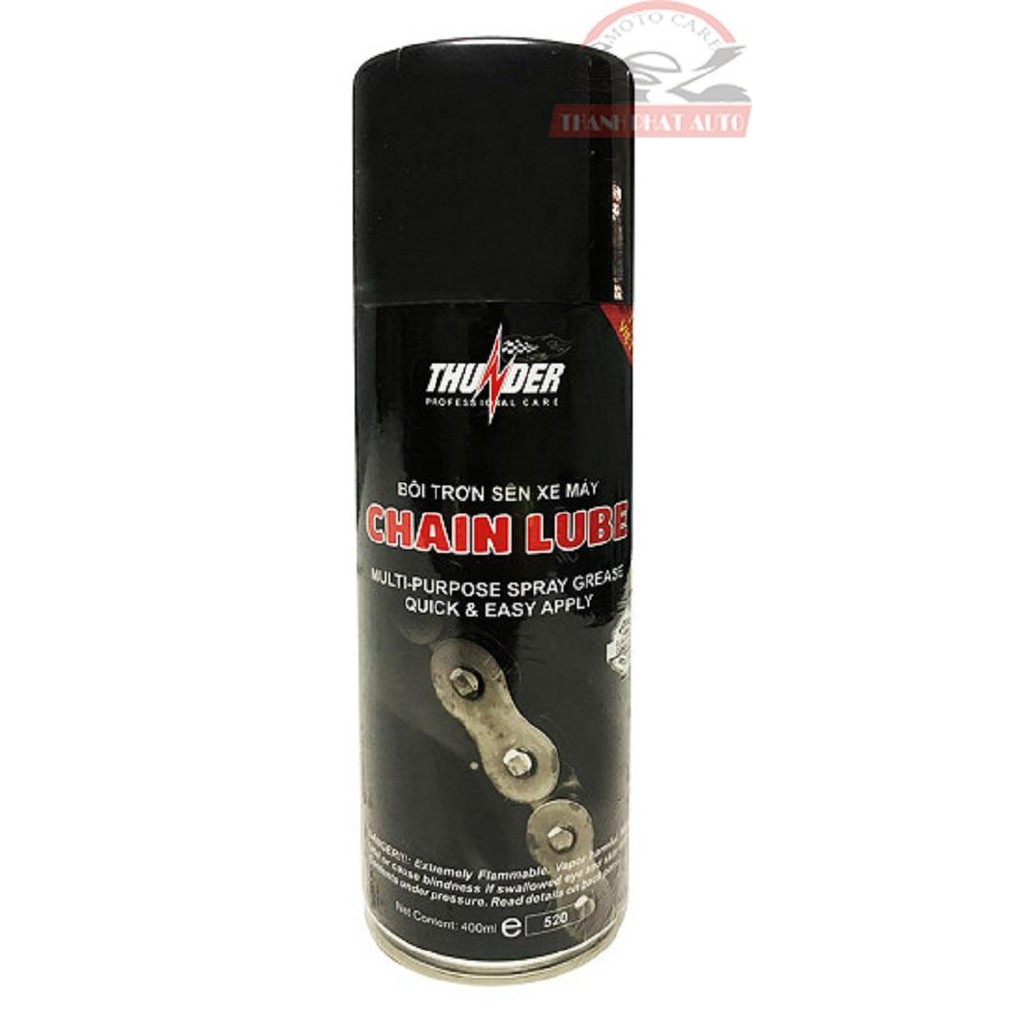 Bộ Combo Bôi trơn dưỡng sên Thunder 400ml, vệ sinh sên MC-40 400ml, tặng bàn chải sên chuyên nghiệp