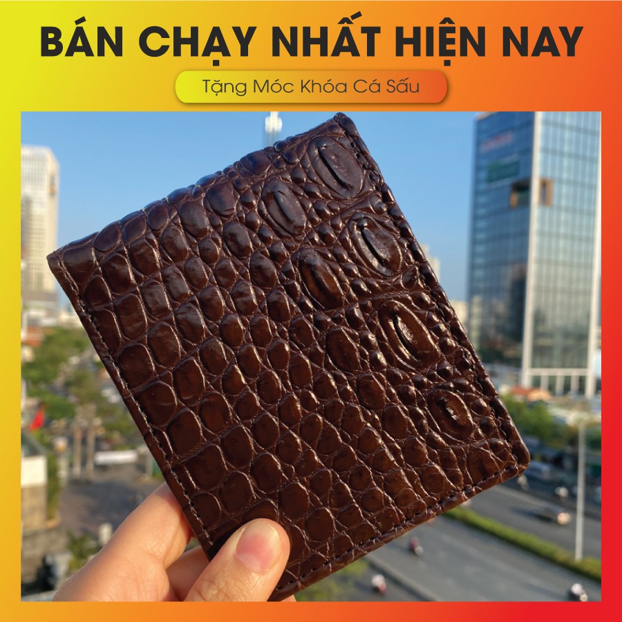 + Tặng Móc Khóa Móng Cá Sấu + Ví Ngang Màu Nâu