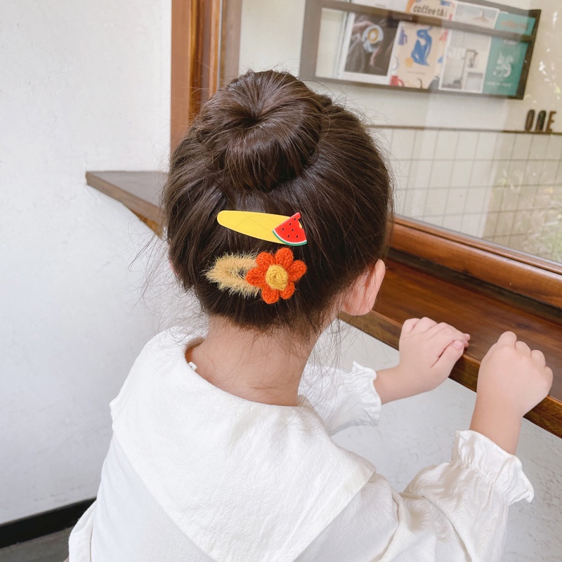 Set 8-10 Kẹp Tóc Đan Len Hình Thỏ Dễ Thương Cho Bé Gái